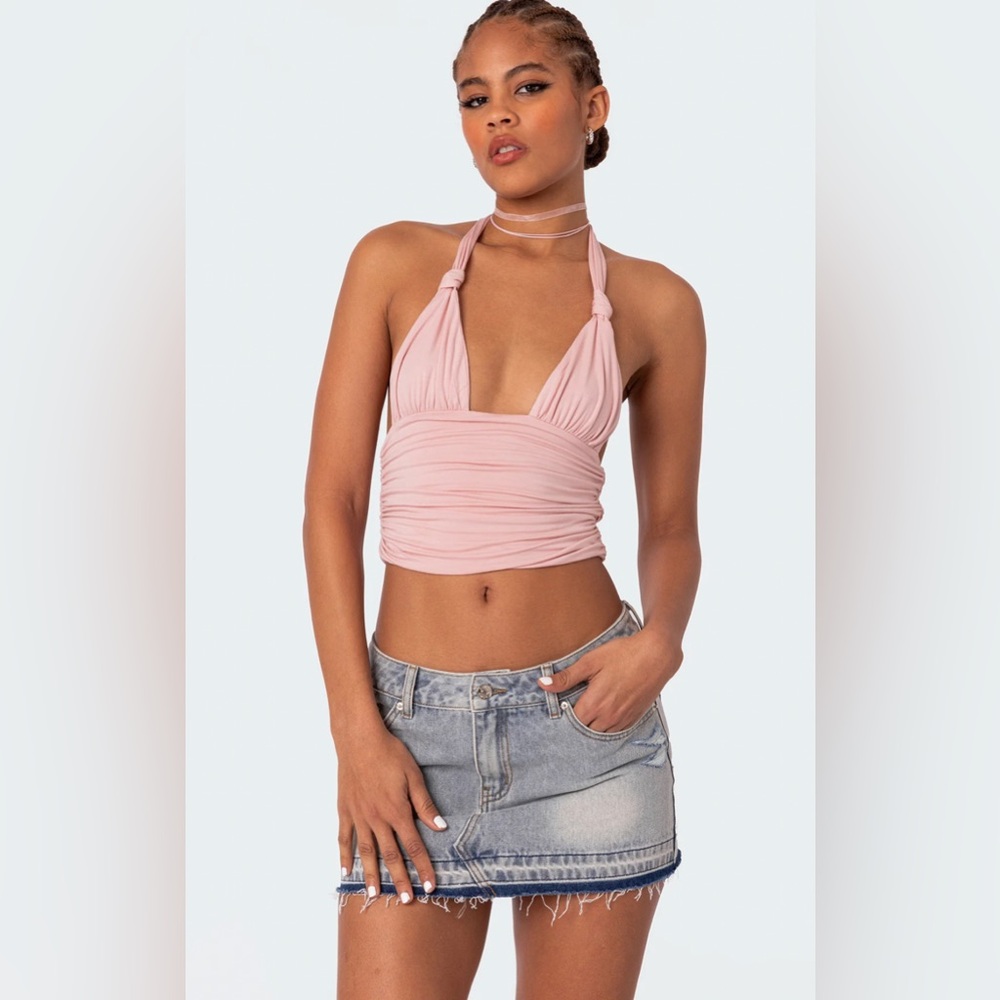Lillie Knotted Halter Top from Edikted